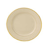 Progressive Pro. 6 1/2 Wide Rim, Ivory w/Gold Band Dinner Plate